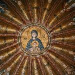 Intricate Byzantine mosaic art from Chora Church, featuring religious iconography.